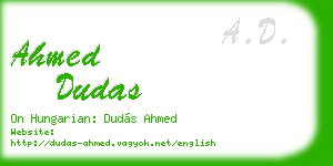 ahmed dudas business card