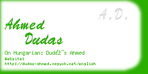 ahmed dudas business card